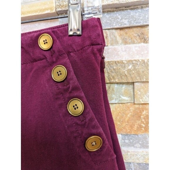 Banana Republic Women's Maroon Sloan Gold Button Pants Size 0 - Picture 3 of 6